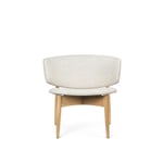 Ferm Living - Herman Lounge Chair - Wood Bouclé Nat. Oak/Off-white - Fåtöljer - Vit - Trä/Textilmaterial