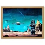 Forbidden Planet Space Stars Sci Fi USA A4 Artwork Framed Wall Art Print