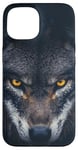 iPhone 15 Wolf Lovers Black Wolf Wild Animal Lovers Wolf Illustration Case