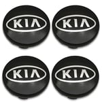 Svarta Kia bilhjul centerkapslar cover 60mm 4 st för picanto, rio, forte, ev, soul, ceed