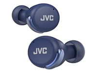 JVC Ecouteurs Bluetooth sans Fill Compacts, Réduction Active du Bruit, Petits, Léger, Design élégant, Etanche (IPX4), Autonomie 21H, HA-Z330T-A (Bleu)