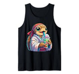 Tortoise Turtle Drinking Bubble Tea Japanese Kimono Tank Top