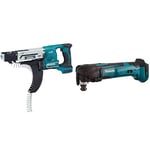 Makita DFR550Z 18V Li-Ion LXT Auto-Feed Screwdriver - Batteries and Charger Not Included & DTM51Z Multi-Tool, 18 V,Blue