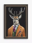 John Lewis Louise Brown 'Gentleman Stag' Framed Print, Brown/Multi