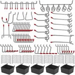 228 kpl metallisia Pegboard-järjestyskoukut, Peg Lock -valikoimasarja, ripustussovellukset INORCO