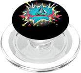 Battement de coeur rétro de bande dessinée pop art voile PopSockets PopGrip pour MagSafe