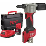 Milwaukee - M12 BPRT-201X outil de rivetage sans fil 12 v 20,32 mm + 1x batterie 2,0 Ah + chargeur + hd Box ( 4933464406 )