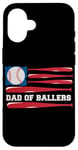 iPhone 16 Dad of Ballers American Flag Funny Baseball Papa Fathers Day Case