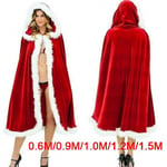 Naisten joulu Joulupukin Viitta Puku Red Cape Talvihupullinen kello Halloween