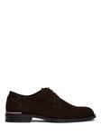 Tommy Hilfiger Suede Lace Up Derby Shoes, Dark Coffee