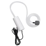 Akvarium USB luftpump liten syrepump med 2 luftsten slang hängande spänne för fisk tank utomhus fiske  (FMY) White With 1 Air Stone