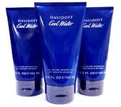 3x Davidoff Cool Water Shower Gel Body Wash for Men, 150ml