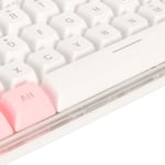 (Pink White)BROLEO Compact Keyboard DC 5V USB Wired Plug And Play 61 Keys 60%