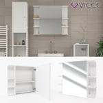 VICCO armoire miroir FYNN blanc - miroir de salle de bain miroir mural 80x64cm