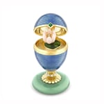 Faberge Heritage 18ct Yellow Gold Blue Enamel Limited Edition Egg Objet with Water Lily Surprise