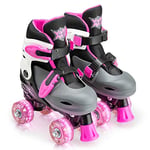 Xootz Roller Skates, Kids Adjustable Quad Skates for Beginners, with Light Up LED Wheels, Multiple Colours and Sizes, Ages 5+