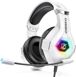 Casque De Jeu Pour Ps4 Ps5 Pc Avec Casque Sonore Surround 3D Avec Microphone Et Réduction Du Bruit Rvb Pour Les Joueurs