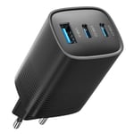 Chargeur USB C 67W, 3-Port GaN Compact PD Adaptateur Secteur de Charge Rapide, Chargeur Rapide pour MacBook Pro/Air, Les iPhone 16/15/14/13/12, iPad Pro, Samsung Galaxy S24/S23/S22 et Google Pixel