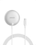 Anker Chargeur Induction iPhone Ultra Rapide 15W MagGo (Pad), Compatible MagSafe, certifié Qi2, pour iPhone 15/15 Plus/Pro/Pro Max/Séries 14 (Alimentation Secteur Non Incluse)