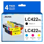 LC422XL Cartouche d'encre Compatible pour Brother LC422 XL LC-422XLVAL pour Brother MFC-J5340DW MFC-J5345DW MFC-J5740DW MFC-J6540DW MFC-J6940DW (1 Noir,1 Cyan,1 Magenta,1 Jaune)