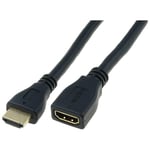 Adnauto - Cable hdmi 1.4 femelle hdmi prise male 3m - Noir