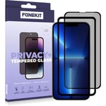 FoneKit Privacy+ Full Cover -panssarilasi, iPhone 13 Pro Max, musta