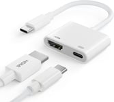 Adaptateur Usb C Vers Hdmi, Adaptateur Type C Vers Hdmi Convertisseur Audio Vidéo Hd 4K Avec Charge Rapide 100 W Compatible Avec Iphone 16/15 Pro, Ipad Pro, Macbook Pro/Air, Samsung Galaxy S24 Etc.