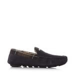 Dune London Barbour Mens Monty1 - Warm Lined Moccasin Slipper - Navy material_Suede - Size UK 12