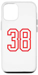 Coque pour iPhone 12/12 Pro Numéro #38 Blanc Rouge Sport Numéro 38