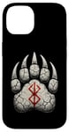 Coque pour iPhone 14 Berserker Ours Pattes d'ours Rune de Berserk Symbole Viking