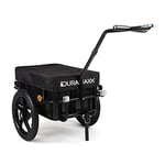 Duramaxx Big Mike - Remorque pour vélos, Capacité :70 L, Panier Amovible, Châssis en Acier, Traction : 40kg Max, Bâche imperméable, Utilisable comme Chariot à Main - Noir