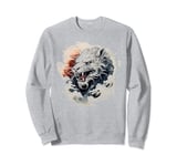 fierce anime asian dragon in clouds sunset japanese art Sweatshirt