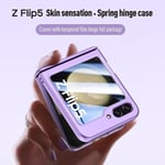 Samsung Galaxy Z Flip5 5G kovalle PC-puhelinkotelolle, saranan suojus karkaistulla lasilla takanäytön suojalla