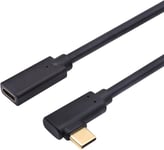 Cable Type C Male Vers Femelle, Cable Usb C 3.1 Male Femelle Pour La Vidéo L'Audio Le Chargement Et La Synchronisation De Données Usb (0.3M Coude)[YIN140825]