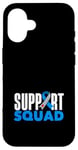 Coque pour iPhone 16 Sensibilisation au diabète de type 1 de l'équipe de soutien