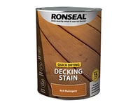 Ronseal Q/D DECKING STAIN RICH MAHOGANY 5L,PAINT