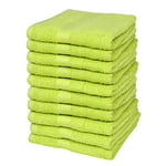 Helloshop26 4002062 Lot Set 10 serviettes de toilette Pomme coton 500 g/m² salle de Bain douche Séchage, Vert, Set de 10 pièces