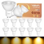 VIIIVA GU10 Led Bulbs Warm White Dimmable-12 Packs,7W 3000K Spotlight Light Bulb, (50W Equivalent) Energy Saving, CRI>80, 510LM, 38° Beam Angle, Non-Flicker, for Home Lighting