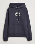 AMI Paris Logo Hoodie Navy Blue