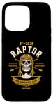 Coque pour iPhone 15 Pro Max F 22 Raptor avion avion crâne style vintage