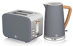 Swan EEJB149 - Nordic Twin Pack Kettle & 2-Slice Toaster Grey