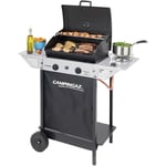 Barbecue en pierre de lave Rocky Xpert100LS en acier avec grille et bruleur late'ral allumage pie'zoe'lectrique