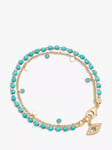 Astley Clarke Biography White Sapphire & Turquoise Evil Eye Beaded Bracelet, Gold/Blue