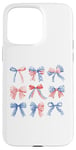 iPhone 15 Pro Max Coquette Red White & Blue Patriotic Bows Retro July 4th Case