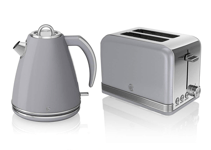 Swan JUG Kettle & 2 slice Toaster -GREY Retro Kitchen Set