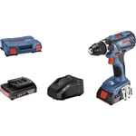 Bosch Professional GSR 18V-28 Borrskruvdragare batteri 18 V 2-växel inkl. 2x batterier, inkl. väska