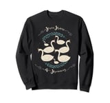 Seven Swans A-Swimming 12 Days Of Christmas Song Coral Rhyme Sweatshirt