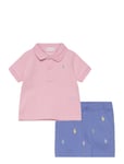 Mesh Polo Shirt & Short Set Patterned Ralph Lauren Baby