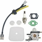 Kit carburateur C1U-K54A avec filtre à air et bougie d'allumage pour motoculteur/cultivateur 2 temps Mantis 7222 7222E 7222M 7225 7230 7234 7240 7920 7924