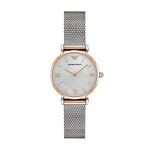 Emporio Armani Montre pour femme, mouvement à deux aiguilles, boîtier en acier inoxydable 2T de 32 mm avec bracelet en acier inoxydable, AR2068